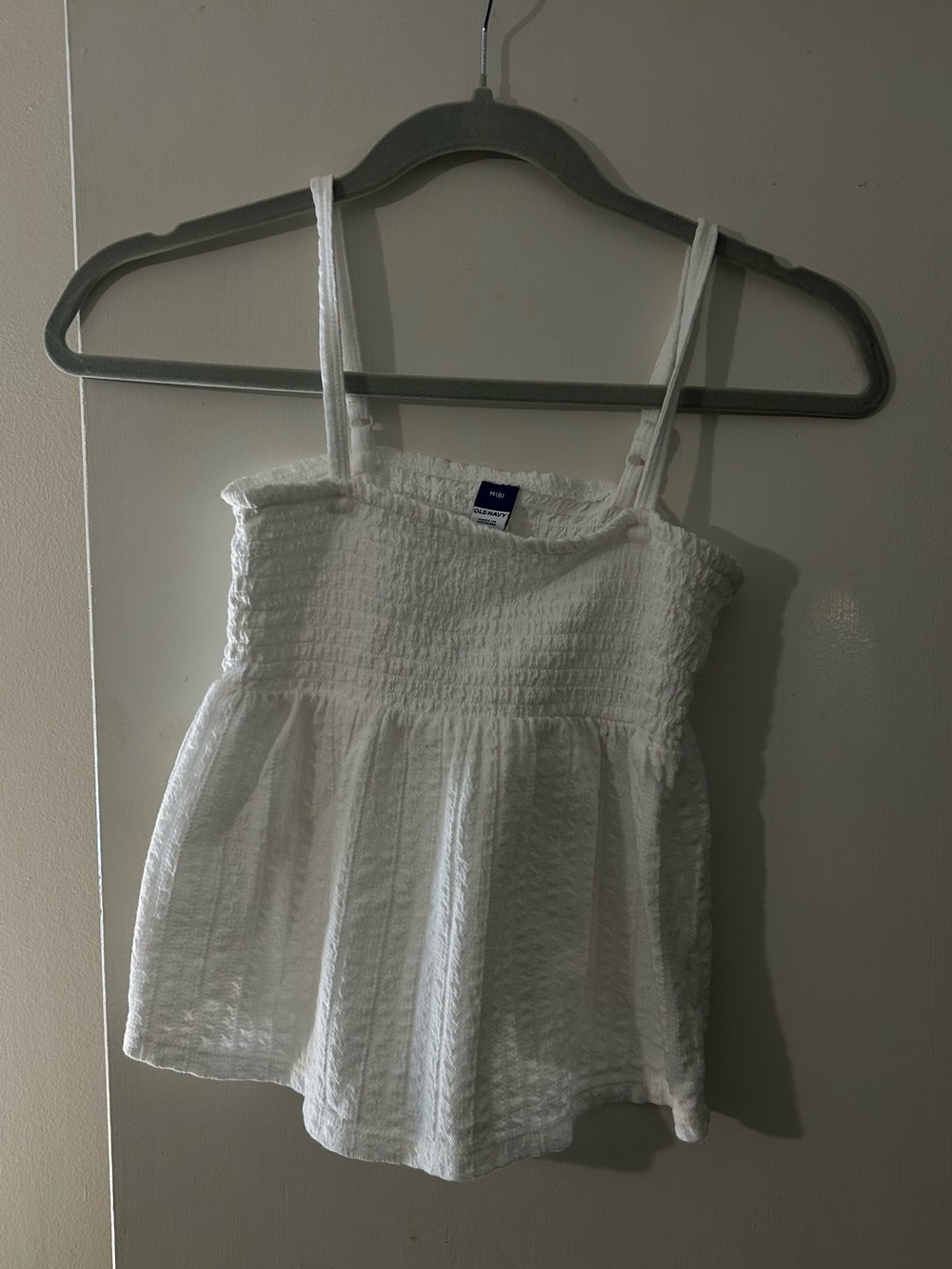 Old Navy White Smocked Peplum Cami